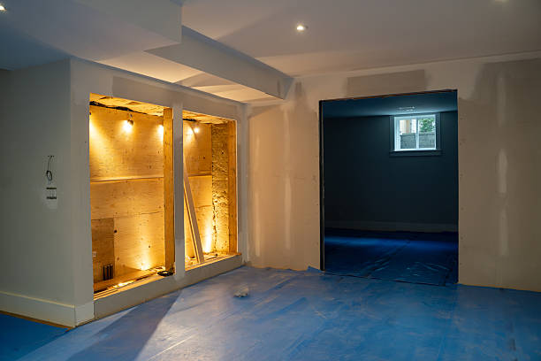 Custom basement entertainment area designed in Sun Prairie WI