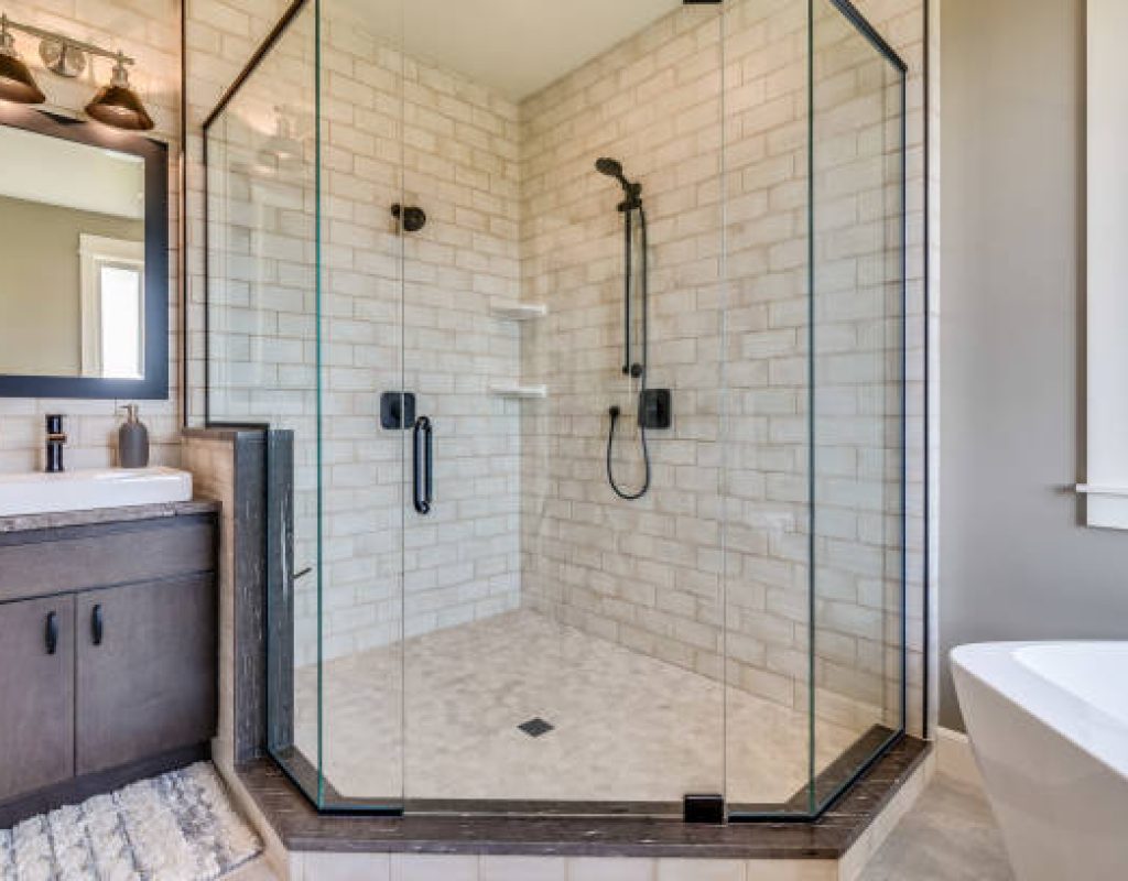Stylish bathroom upgrade in Verona, WI featuring walk in shower design